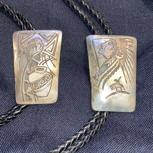 Very special set of Sterling Bolo ties- J J Rare!! - Picture 1 of 9